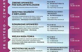 Plan wydarzeń na czwartek 26 lutego i sobotę 28 lutego