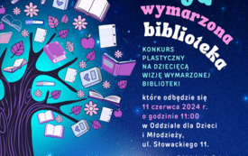 Plakat przedstawiający drzewo i postać patrząca w dal.