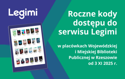 Zdjęcie do Roczne kody Legimi ponownie w WiMBP w Rzeszowie!