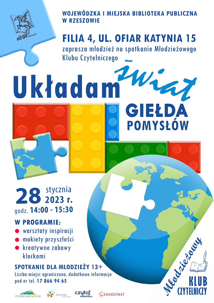 Kolorowe klocki i&nbsp;rysunek kuli ziemskiej