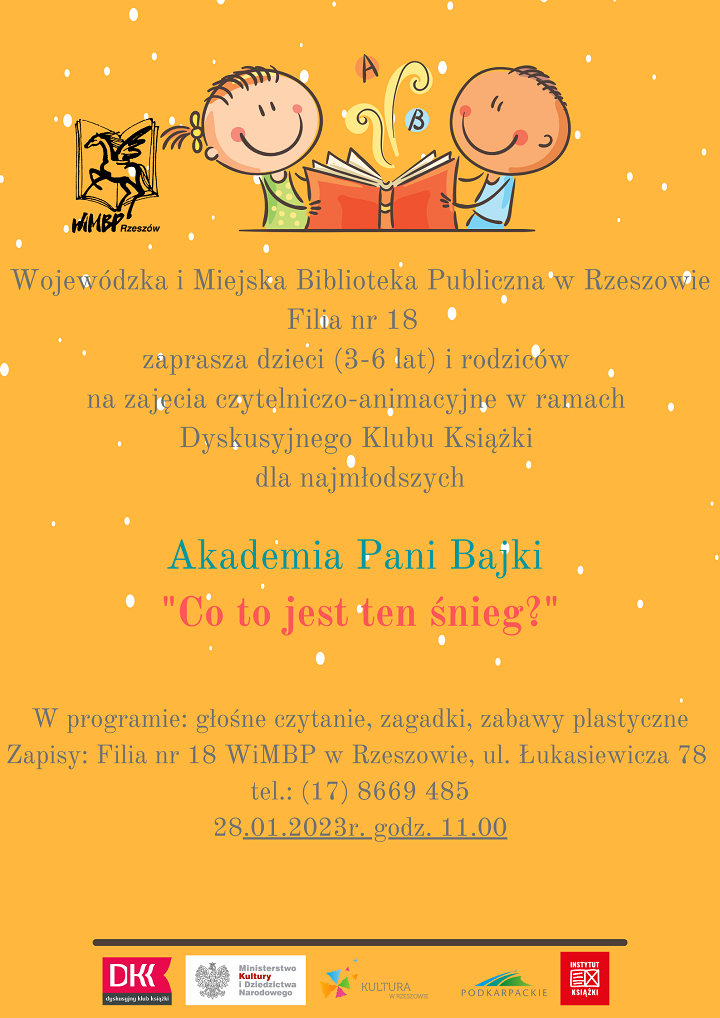 Rysunkowe postaci dwojga dzieci czytają wsp&oacute;lnie książkę