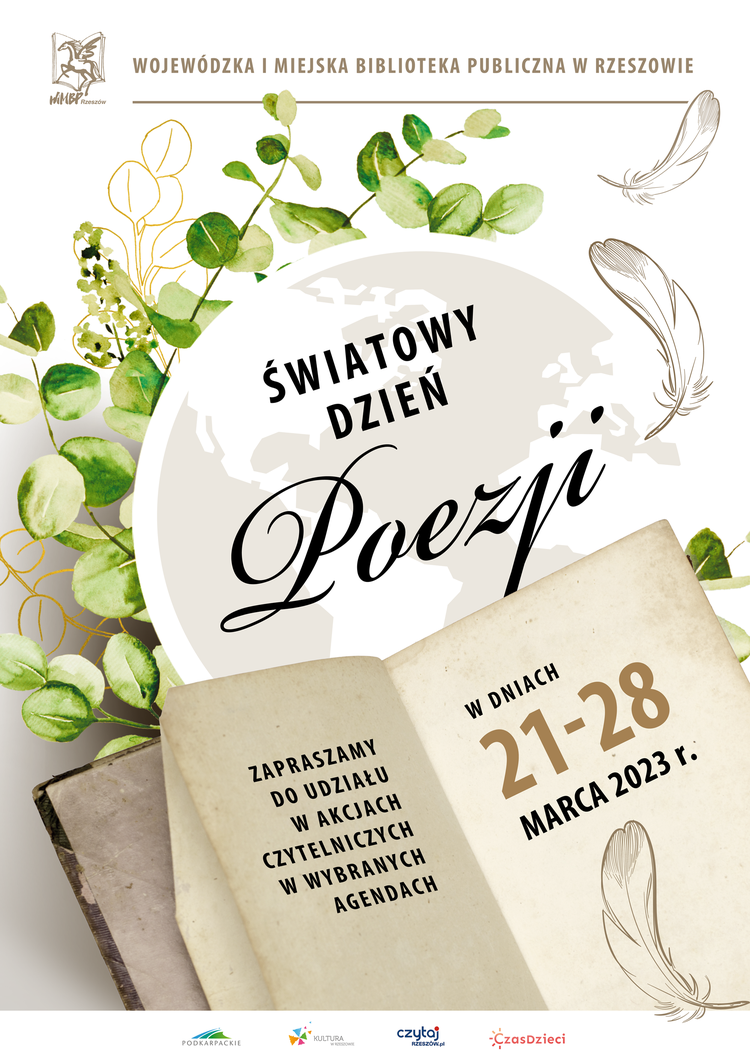 Otwarta książka pod nią kula ziemska i zielone gałązki 