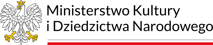 Orzeł w koronie, obok napis Ministerstwo Kultury i Dziedzictwa Narodowego