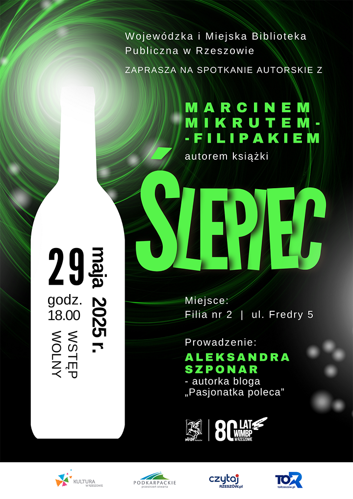 Ciemny plakat z białym kształtem butelki alkoholu