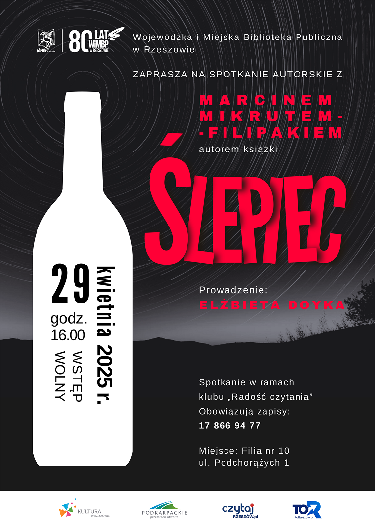 Ciemny plakat z białym kształtem butelki alkoholu