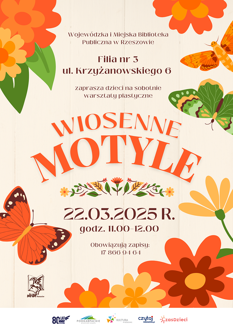 Grafika z kolorowymi motylami i kwiatami