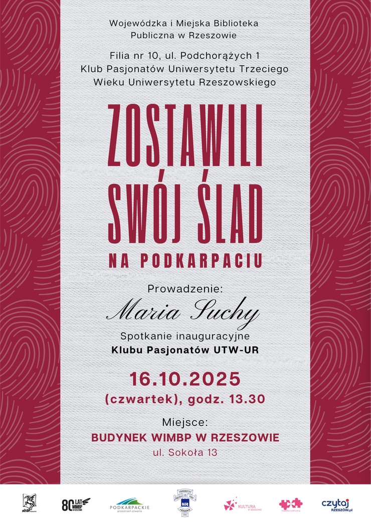 Tytuł spotkania, obok linie papilarne