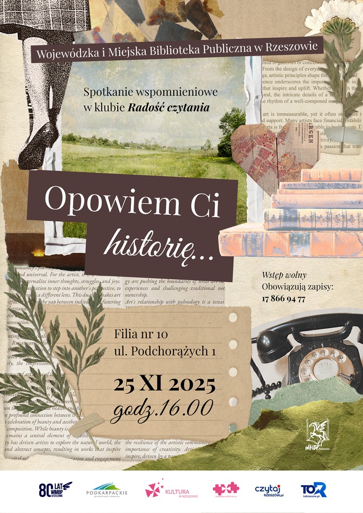 Kolaż wycinków z gazet i książek.