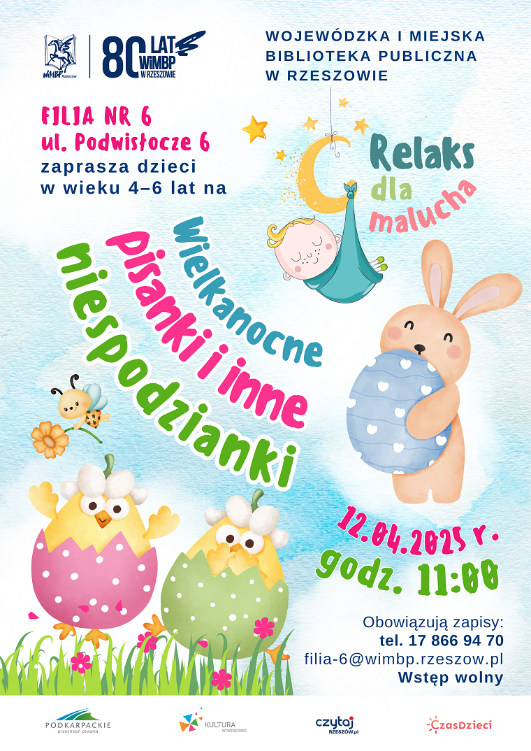 Grafika z zajączkami, kurczaczkami i pisankami