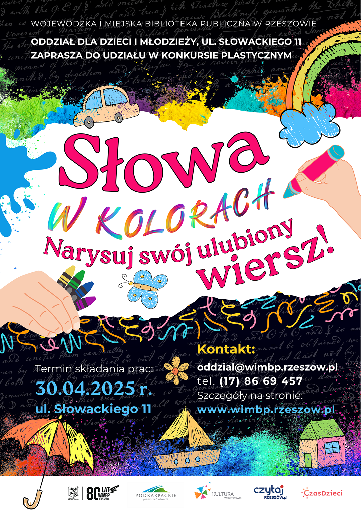 Kolorowa grafika dłoni trzymających kredki nad kartką papieru