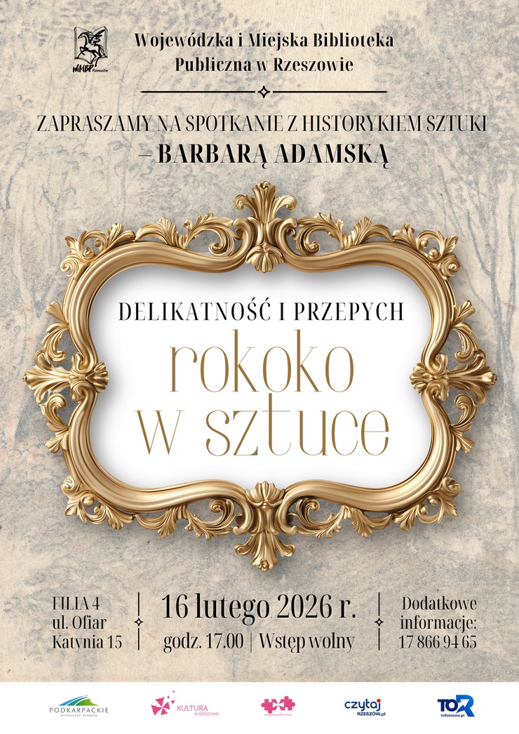 Bogato zdobiona rama w&nbsp;niej tytuł spotkania