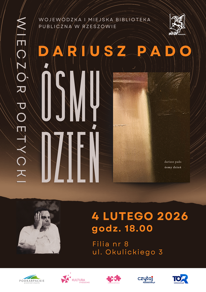 Plakat z&nbsp;okładką książki oraz&nbsp;sylwetką autora